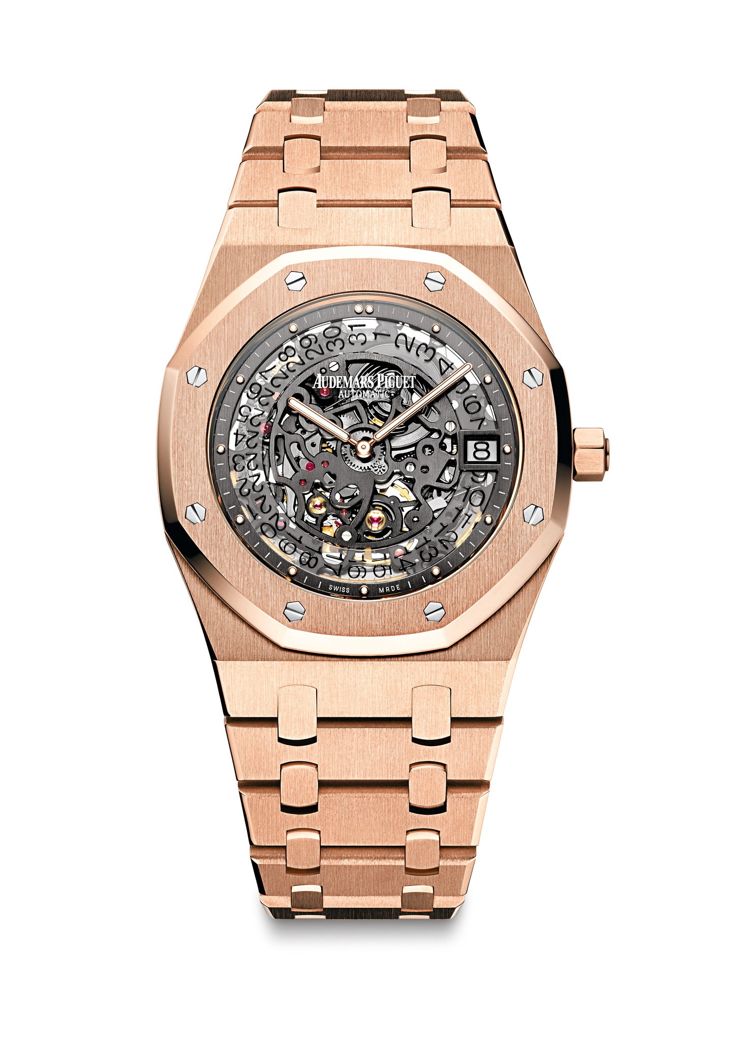 Audemars Piguet New Royal Oak Openworked Extra-Thin Pink Gold watch REF: 15204OR.OO.1240OR.01